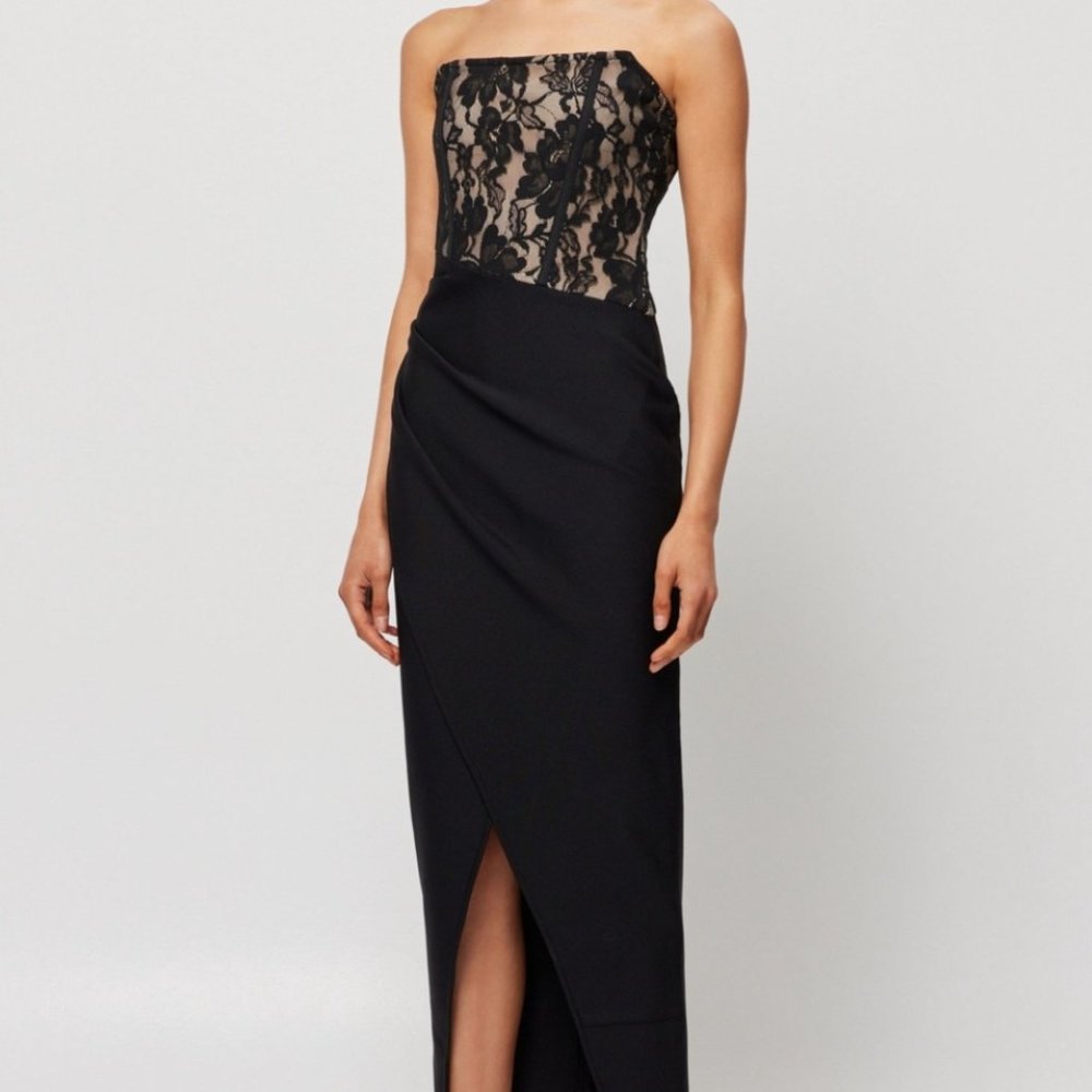 Ultra Sophisticated Black Corset Cocktail Dress